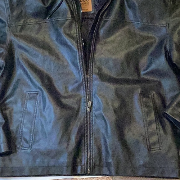 Lee’s Dungarees MENS Faux leather hooded Jacket SZ.L - Picture 5 of 14